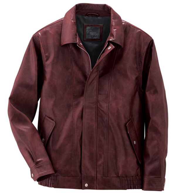 「なめらか質感フェイクレザージャケット（メンズジャケット）」｜ワイン