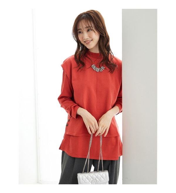 BELLUNA（ベルーナ）の「ベスト付ニットチュニックアンサンブル（アンサンブル）」｜詳細画像