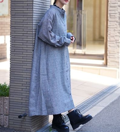 A HAPPY MARILYN（アハッピーマリリン）の「【大きいサイズ】【ＬＬ～８Ｌ】フランネル細魅せチェックシャツワンピース（シャツワンピース）」