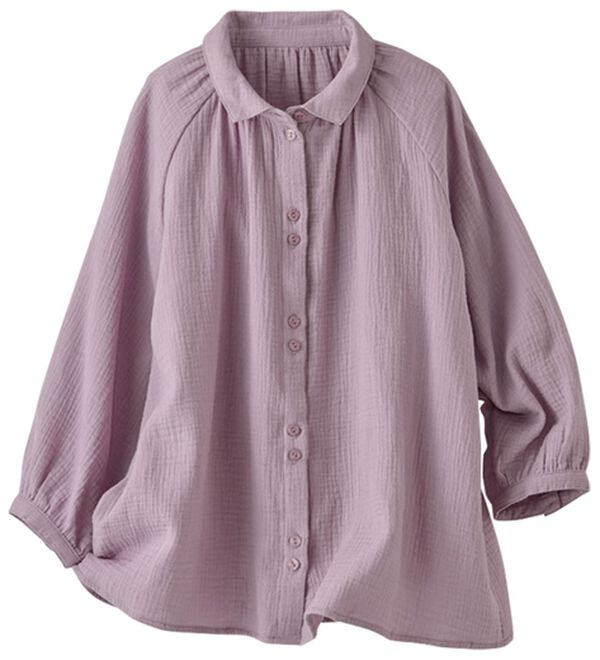 BELLUNA（ベルーナ）の「《ＨｕｇＲｅａｍコットン》ダブルガーゼギャザーブラウス（ブラウス）」｜詳細画像