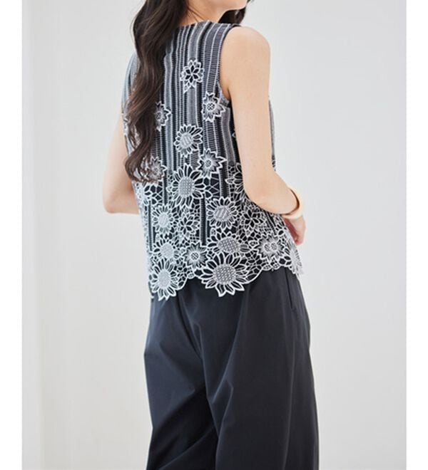 RANAN（ラナン）の「ひんやり！レース使いプルオーバー（ブラウス）」｜詳細画像