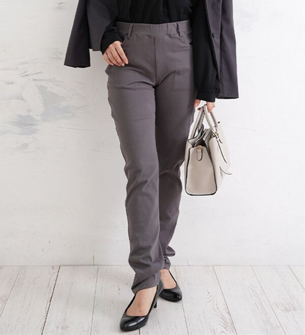 A HAPPY MARILYN（アハッピーマリリン）の「魔法のレギンスパンツ　ビューティーコットン（スリム・スキニーパンツ）」｜チャコール