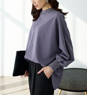 BELLUNA（ベルーナ）の「Ｔシャツ感覚なのにきちんとブラウス見え！カットジョーゼットプルオーバー（ブラウス）」｜詳細画像