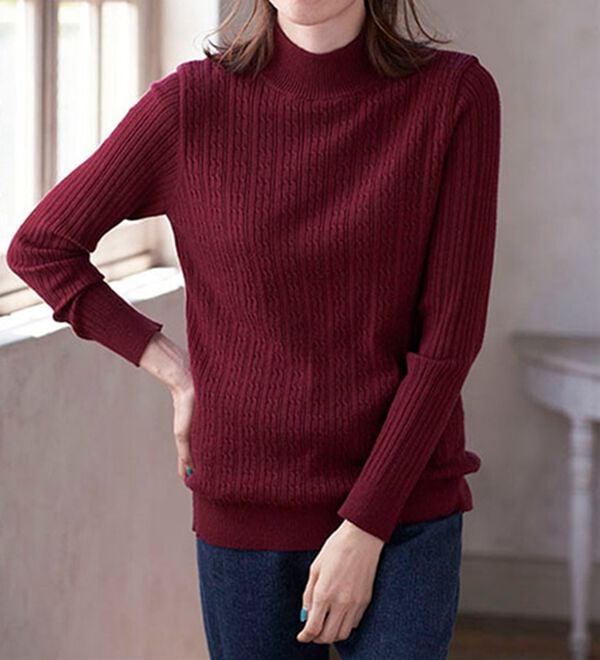 BELLUNA（ベルーナ）の「洗える！裏ベロアあったかセーター（ニット・セーター）」｜詳細画像