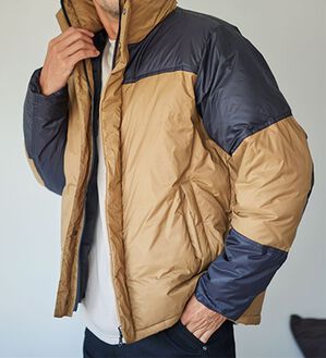 「洗えて暖か切替デザインカスタムジャケット（メンズジャケット）」｜ベージュ