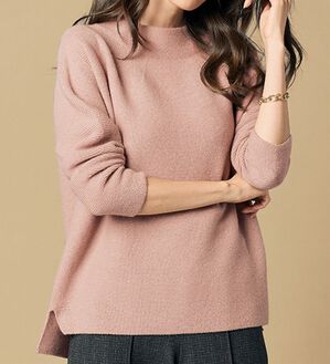 VINNO（ヴィノ）の「日本製＜ホールガーメント＞カシミヤ混ラメハイネックニット（ニット・セーター）」｜詳細画像