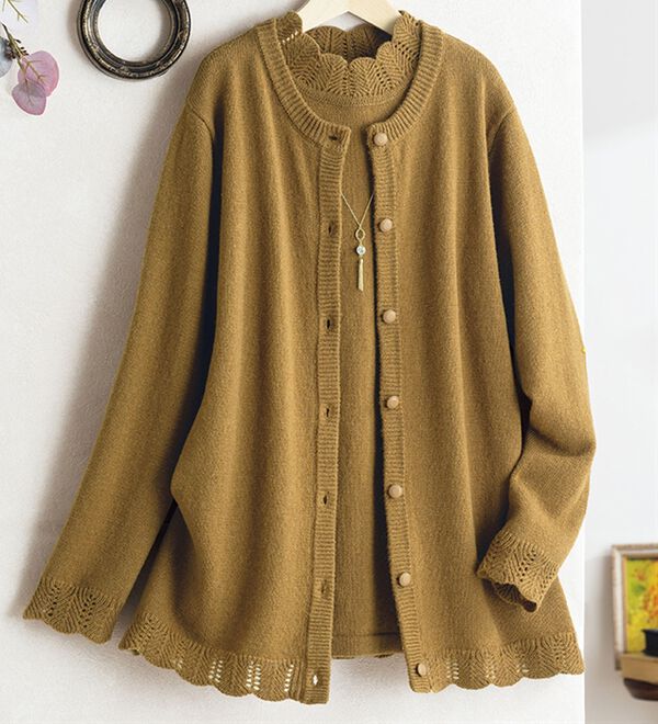 ルフラン（ルフラン）の「上質ウール１００％透かし編みアンサンブル（アンサンブル）」｜詳細画像