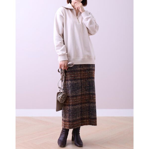 BELLUNA（ベルーナ）の「ツイード調ボタンデザインスカート（ロングスカート）」｜詳細画像
