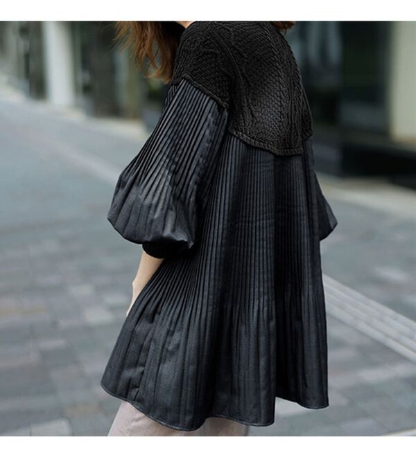 RANAN（ラナン）の「ニットドッキングプリーツブラウス（ブラウス）」｜詳細画像