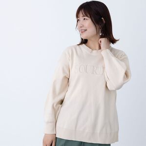 BELLUNA（ベルーナ）の「ロゴ刺しゅうニットプルオーバー（ニット・セーター）」｜オフ白