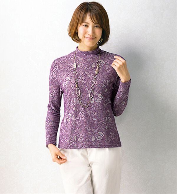 ルフラン（ルフラン）の「【３色組】日本製ジャカードプルオーバ＜紫苑～しおん～＞（カットソー）」｜詳細画像