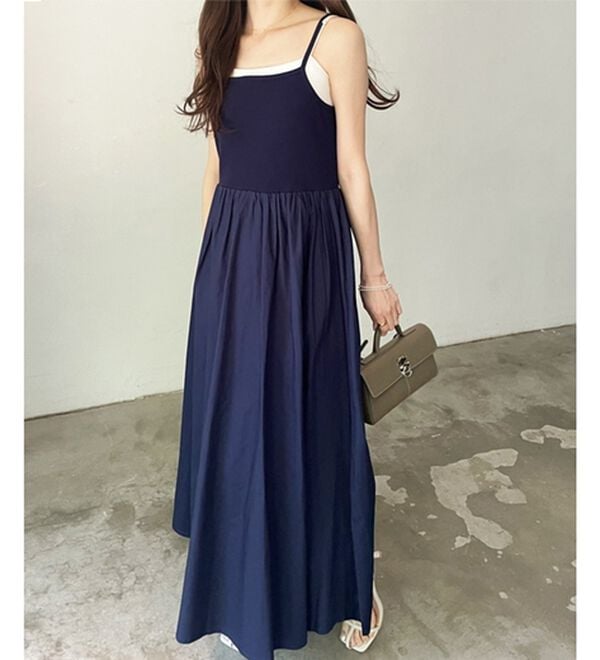 GeeRA（ジーラ）の「着回し異素材ドッキングキャミワンピース（ドッキングワンピース）」｜詳細画像