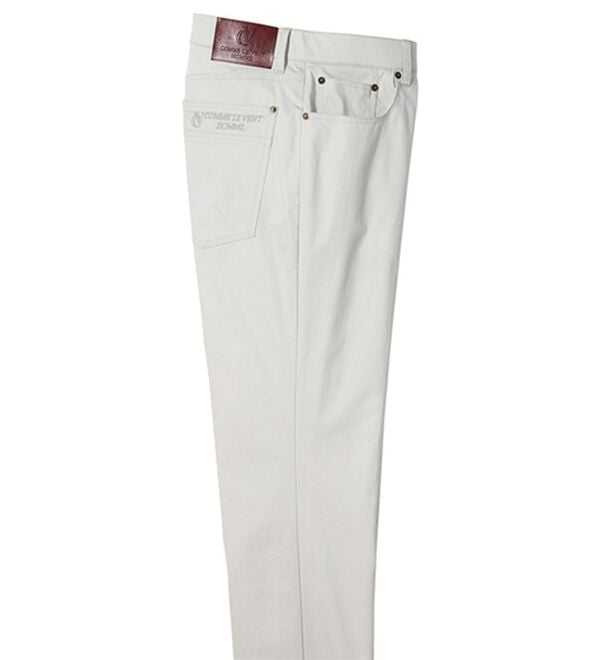 「＜コムルヴァン・オム＞涼感翡翠（ひすい）チノパンツ（メンズフルレングスパンツ）」｜アイスグレー