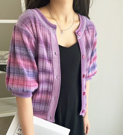 GeeRA（ジーラ）の「前後２ＷＡＹグラデーションニットカーデ（ニットカーディガン）」