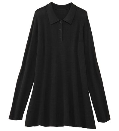 alotta（アロッタ）の「ポロ衿デザインＡラインニットチュニック（チュニック）」