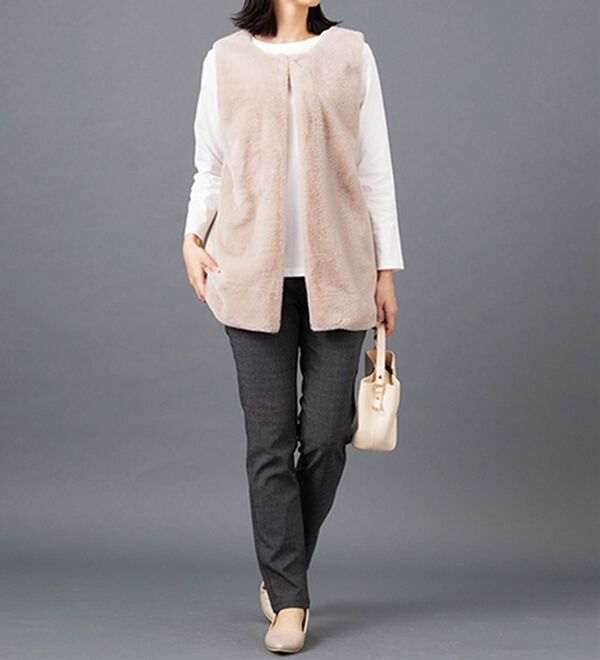 BELLUNA（ベルーナ）の「ホック付もこもこファーベスト（ベスト）」｜詳細画像