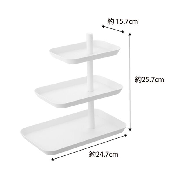 iellio（イエリオ）の「タワー　アクセサリー３段トレー＜ｔｏｗｅｒ山崎実業＞（その他日用品・趣味雑貨）」｜詳細画像