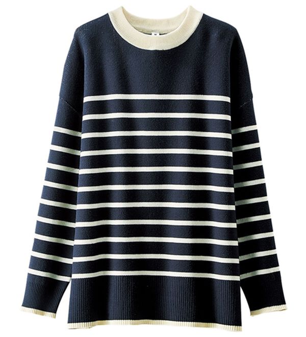 BELLUNA（ベルーナ）の「スウェットライク素材ニットプルオーバー（ニット・セーター）」｜詳細画像