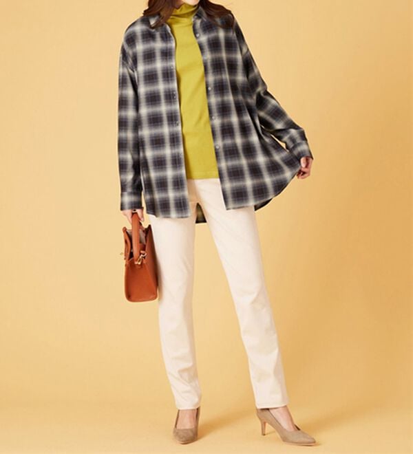 BELLUNA（ベルーナ）の「ゆったり快適チェック柄シャツチュニック（チュニック）」｜詳細画像