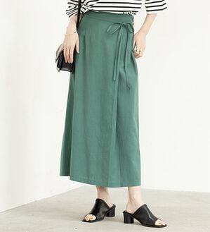 GeeRA（ジーラ）の「リネンライクラップ風スカート（ロングスカート）」｜詳細画像