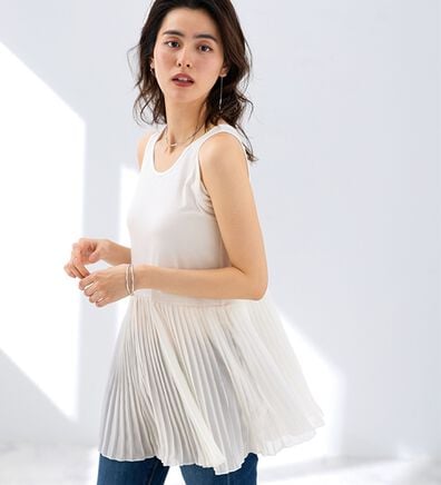 LAVIENNE（ラヴィエンヌ）の「裾魅せプリーツタンクトップ（肌着・インナーウェア）」
