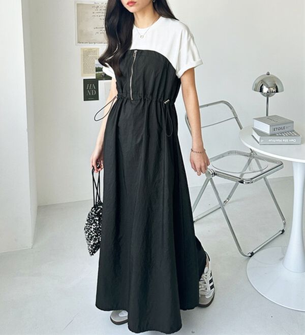 GeeRA（ジーラ）の「ハーフジップビスチェドッキングワンピース（その他ワンピース）」｜詳細画像