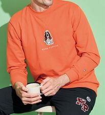 「ハッシュパピー　ブランドデザイン裏毛トレーナー・パンツ（メンズルームウェア）」
