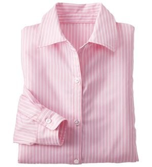 BELLUNA（ベルーナ）の「【選べる袖丈】洗える！ストレッチイージーケアシャツ（シャツ）」｜ピンクストライプ