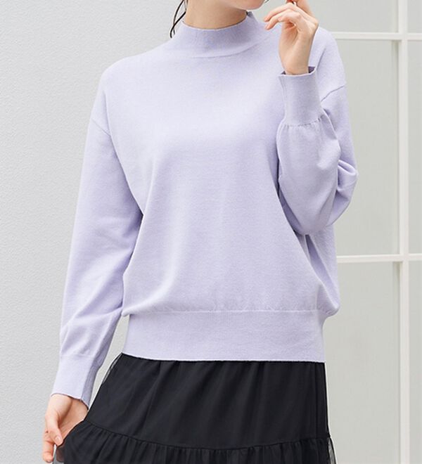 RANAN（ラナン）の「もちもちベーシックニット（Vネック・ハイネック）（ニット・セーター）」｜詳細画像