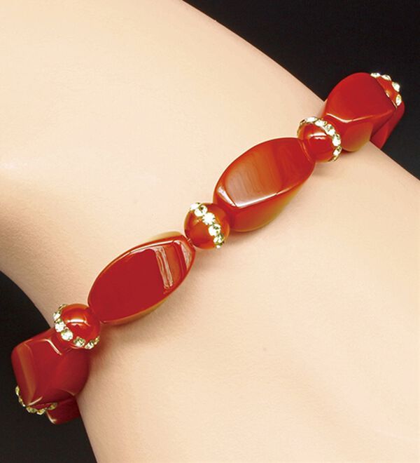 「健康赤メノウダイヤカット開運ブレスレット（ブレスレット・バングル）」｜詳細画像