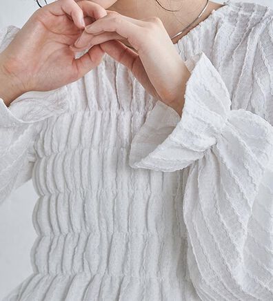 RANAN（ラナン）の「シャーリングカットブラウス（カットソー）」