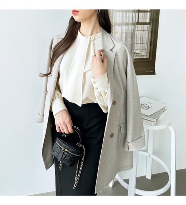 GeeRA（ジーラ）の「２ＷＡＹドレープスカーフタイブラウス（ブラウス）」｜詳細画像