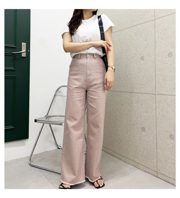 GeeRA（ジーラ）の「オリジナルパッチハイウエストデニム（ワイドパンツ・ガウチョ）」｜詳細画像