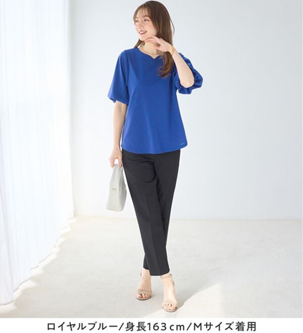 alotta（アロッタ）の「＜６つの機能付＞パフ袖ハートネックブラウスＴシャツ（ブラウス）」｜詳細画像