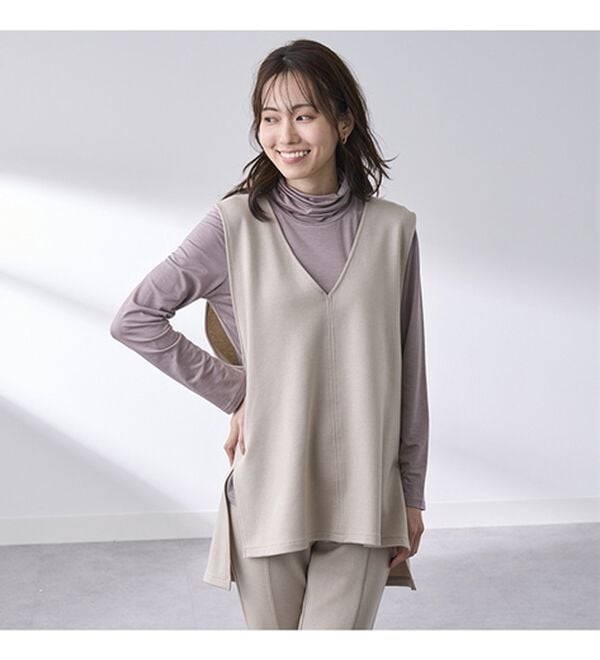 BELLUNA（ベルーナ）の「なめらかテンセル（ＴＭ）繊維ストレッチプルオーバー（カットソー）」｜詳細画像