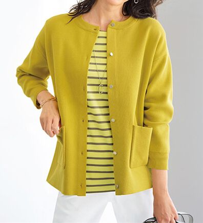 BELLUNA（ベルーナ）の「ポケットデザイン美人顔カーディガン（ニットカーディガン）」