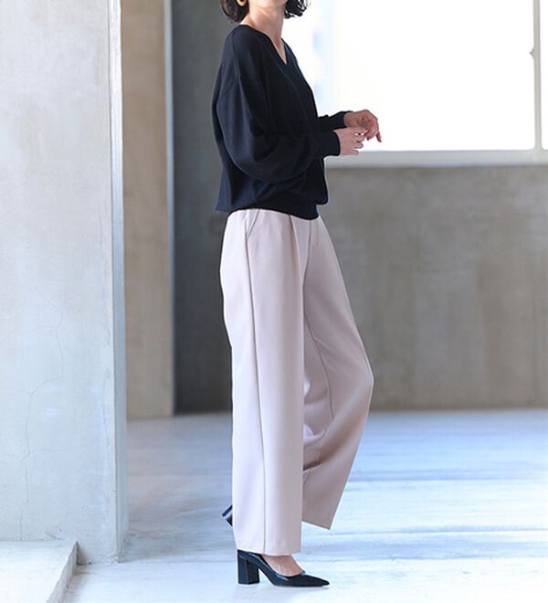 RANAN（ラナン）の「もちもちベーシックニット（Vネック・ハイネック）（ニット・セーター）」｜詳細画像