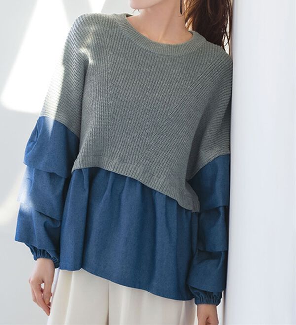 デニムドッキングニット - ベルーナ【公式】