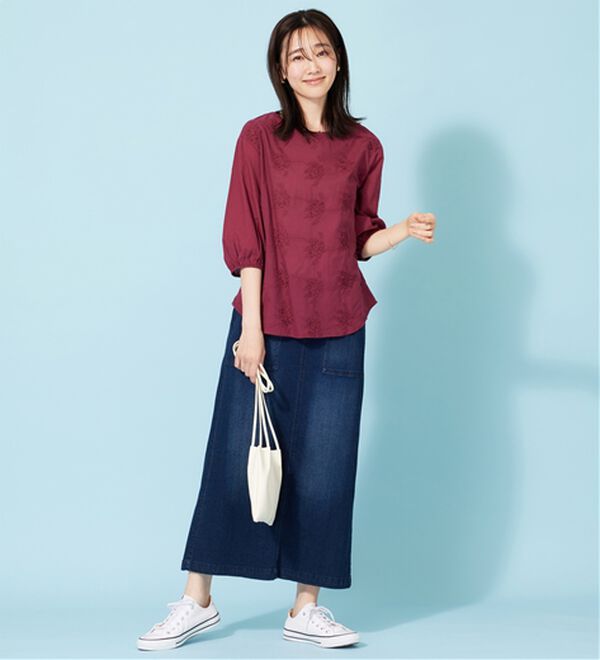 BELLUNA（ベルーナ）の「モチーフレース使いふんわり袖ブラウス（ブラウス）」｜詳細画像