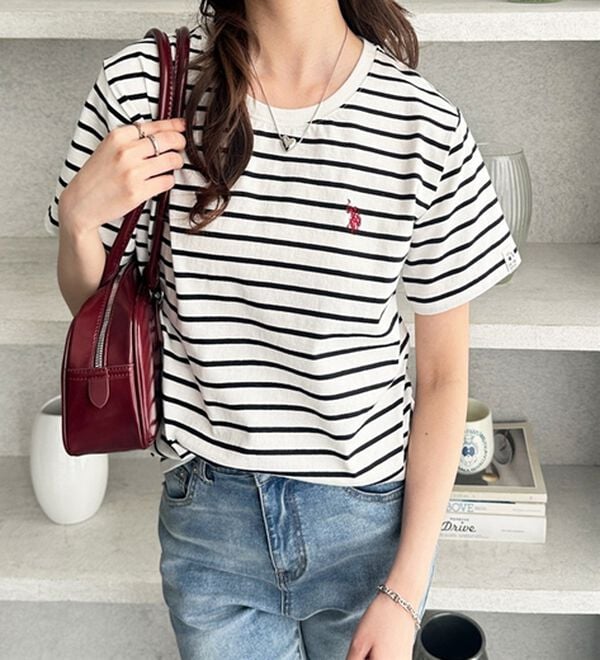 GeeRA（ジーラ）の「【ＵＳ．ＰＯＬＯ．ＡＳＳＮ】接触冷感ワンポイント刺繍Ｔシャツ（Tシャツ）」｜詳細画像