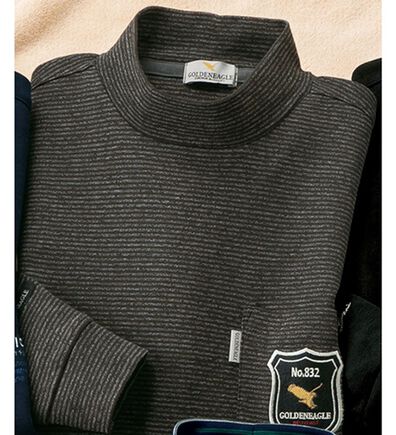 「柔らか素材のブランドハイネックシャツ（メンズカットソー）」