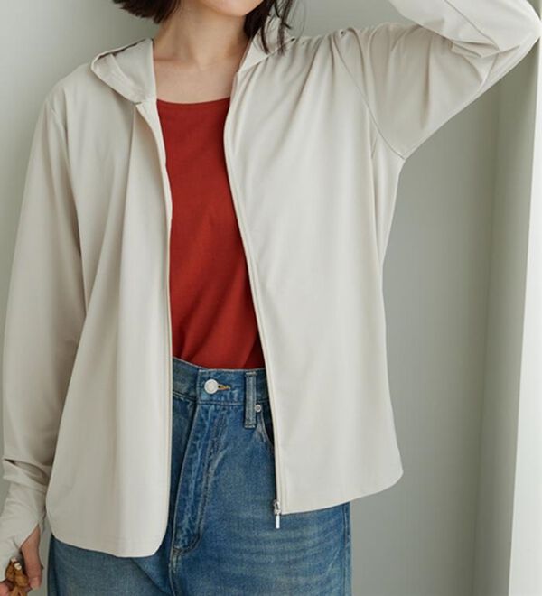 BELLUNA（ベルーナ）の「【接触冷感/UV対策/軽量】ヒンヤリ＆UV対策軽量パーカー（パーカー）」｜詳細画像