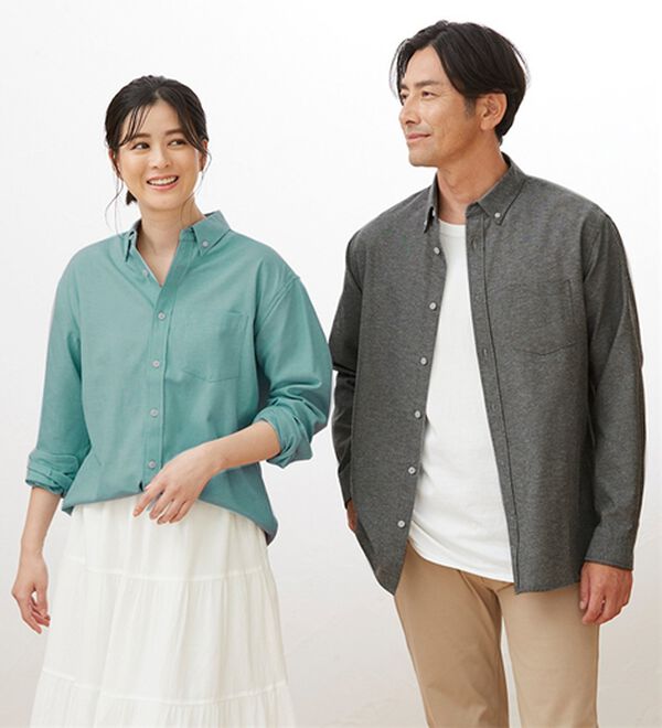 「＜シンプル＆プラス＞お手入れ簡単オックスフォードシャツ（メンズシャツ）」｜詳細画像