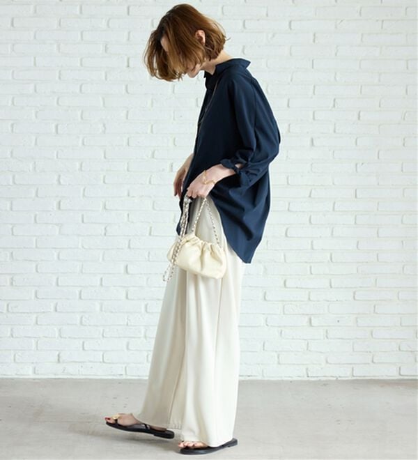 BELLUNA（ベルーナ）の「【吸水速乾】イージーケア！袖リボンシャツチュニック（チュニック）」｜詳細画像