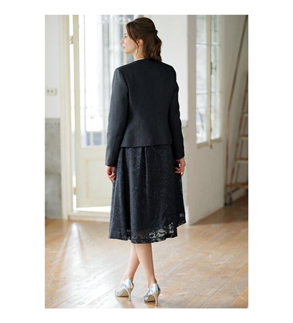 BELLUNA（ベルーナ）の「花柄オパール素材ワンピースアンサンブル（ワンピースセットスーツ）」｜詳細画像