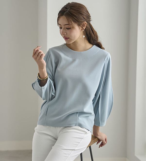 BELLUNA（ベルーナ）の「袖ボリュームタックプルオーバー（カットソー）」｜詳細画像