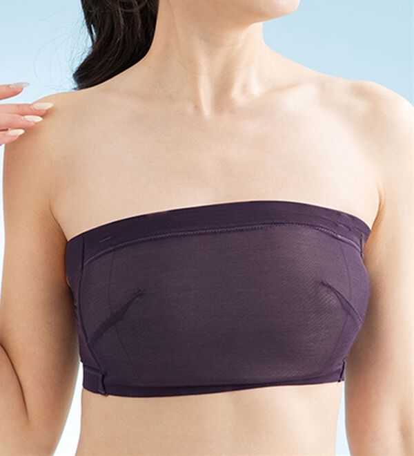 LAVIENNE（ラヴィエンヌ）の「涼感メッシュのさらぴたチューブブラ（ブラジャー）」｜ダークパープル