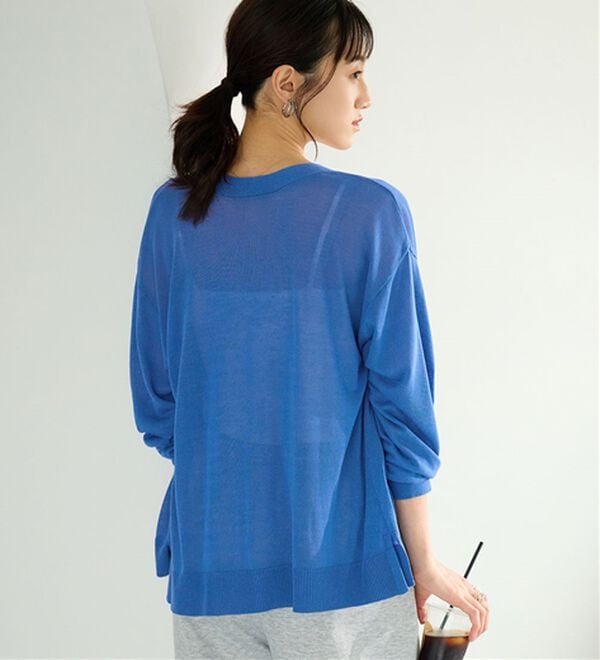 BELLUNA（ベルーナ）の「【快適Ｌａｂ．】シャリ冷！洗える多機能ニットカーディガン（ニットカーディガン）」｜詳細画像