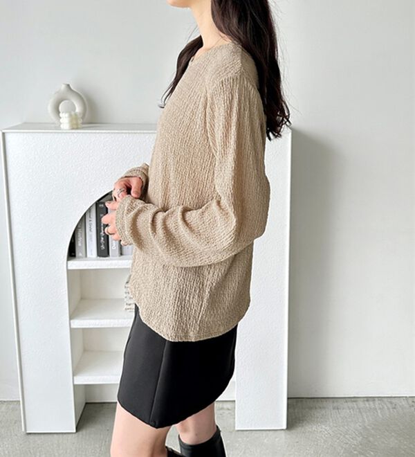 GeeRA（ジーラ）の「クルーネックジャガードプルオーバー（カットソー）」｜詳細画像