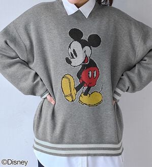 BELLUNA（ベルーナ）の「＜Ｄｉｓｎｅｙ＞【ミッキー】ジャカードゆったりセーター（ニット・セーター）」｜杢グレー